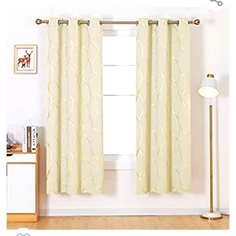 Light Beige and Gold Curtains